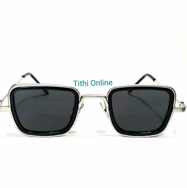 Retro Metal Body Square Inspired From Kabir Singh Sunglasses For Men And Women Dark Grey  - Dark Grey Glasses, M