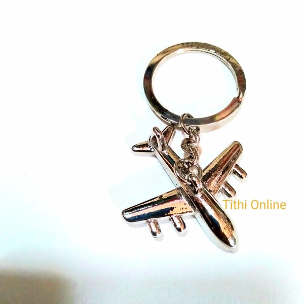 Aeroplane Premium Quality Silver Finish Keychain - Silver Finish