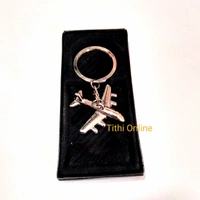 Aeroplane Premium Quality Silver Finish Keychain - Silver Finish