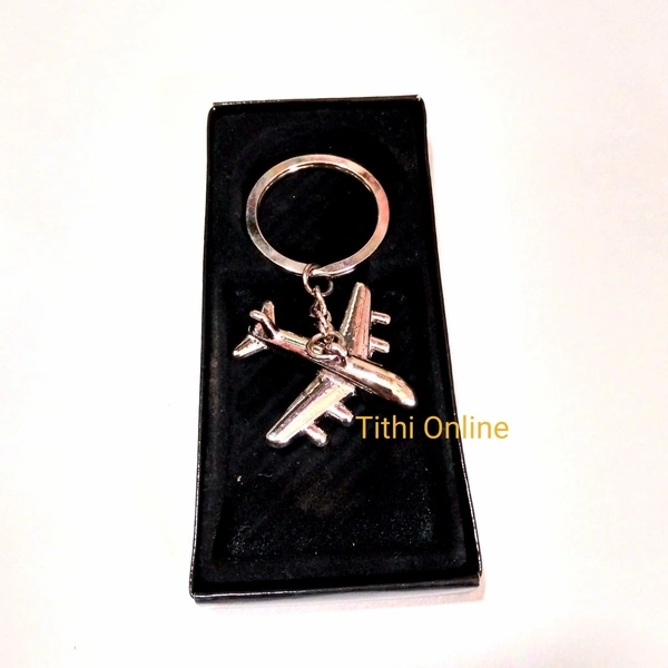 Aeroplane Premium Quality Silver Finish Keychain - Silver Finish