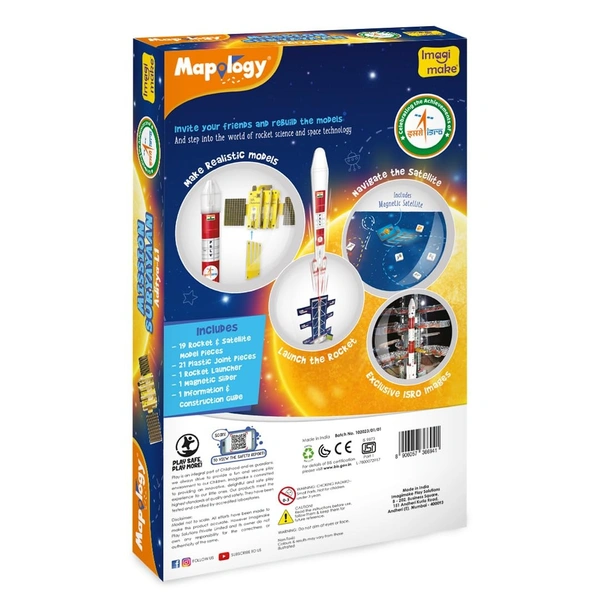 Mapology ISRO Space Toys for Kids Mission Suryayaan Aditya L1  Rocket Model & Satellite - 5+, DIY