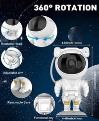  Astronaut Galaxy Projector with Remote Control 360° Adjustable