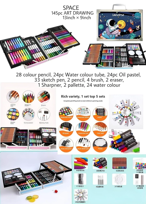 Unicorn Big Colouring Suitcase Multiple 145 Color Kit