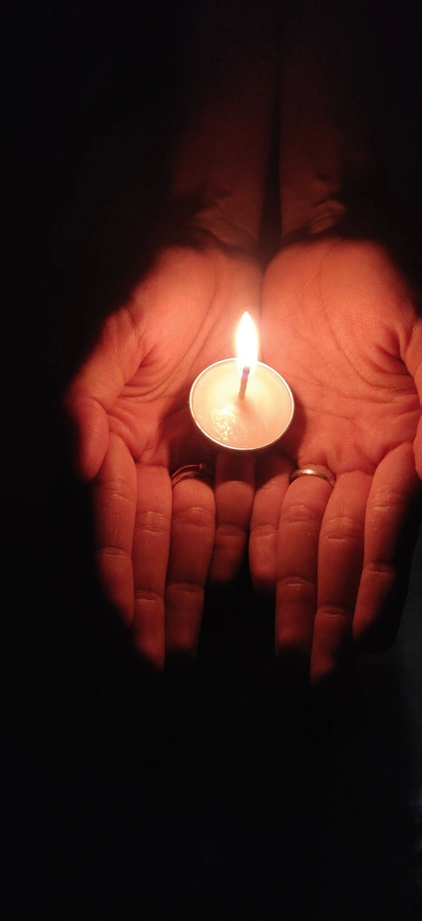 Mini Candle  - White With Silver Base