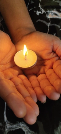 Mini Candle  - White With Silver Base