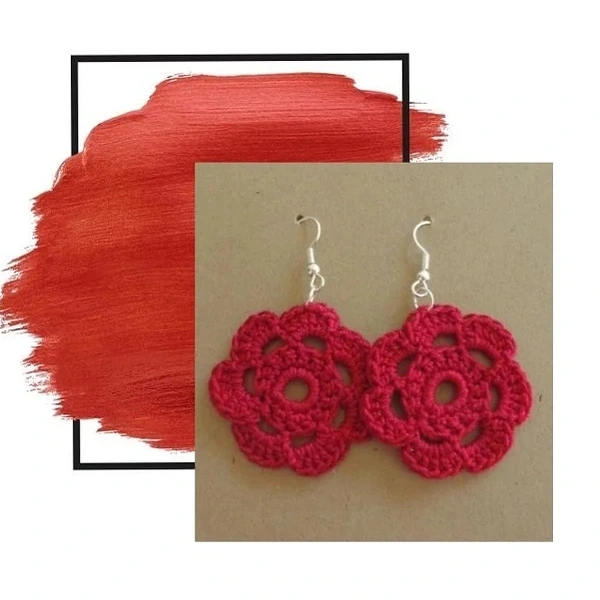 Floral Crochet Earing - Mustard