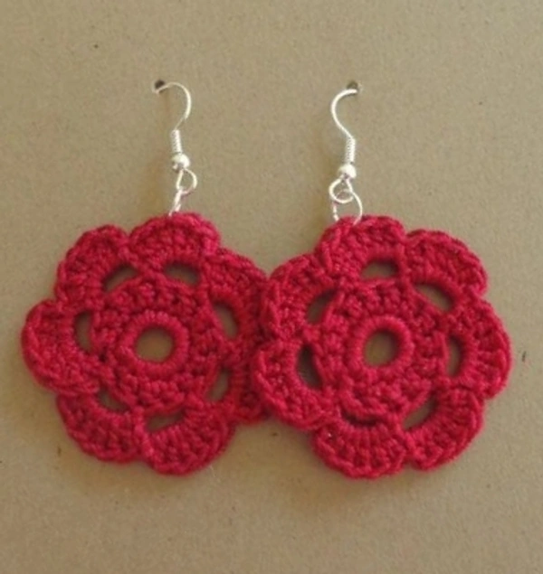Floral Crochet Earing - Mustard