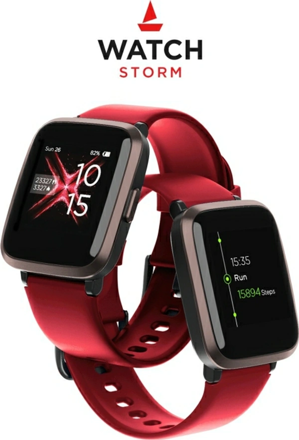 boAt Storm Smartwatch (Red Strap, Regular)