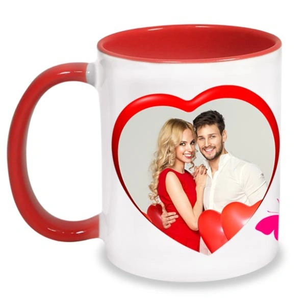  Color Mug  - 325 ml, Inner color and Handle  color (Red,Blue,Yellow,Pink)