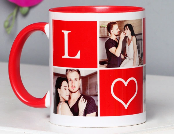  Color Mug  - 325 ml, Inner color and Handle  color (Red,Blue,Yellow,Pink)