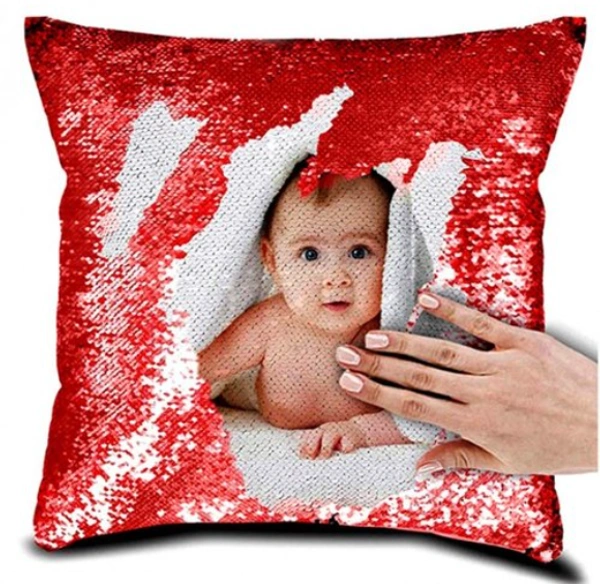 Magical Pillow /Cushion Square,Heart - 16x16 Inches, Red