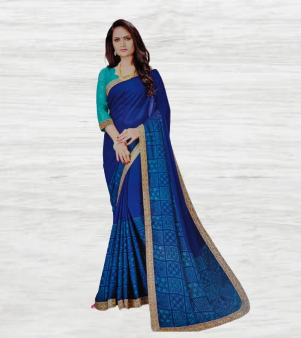 Chiffon Saree - Royal blue