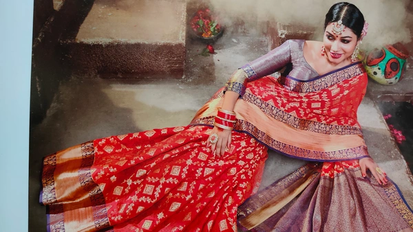 Banarsi Pattern Designer Silk Sarees - Red