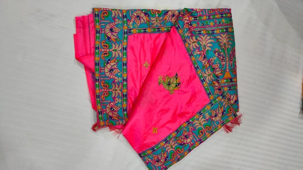Jaipuri Work Dola Silk - Pink-sky