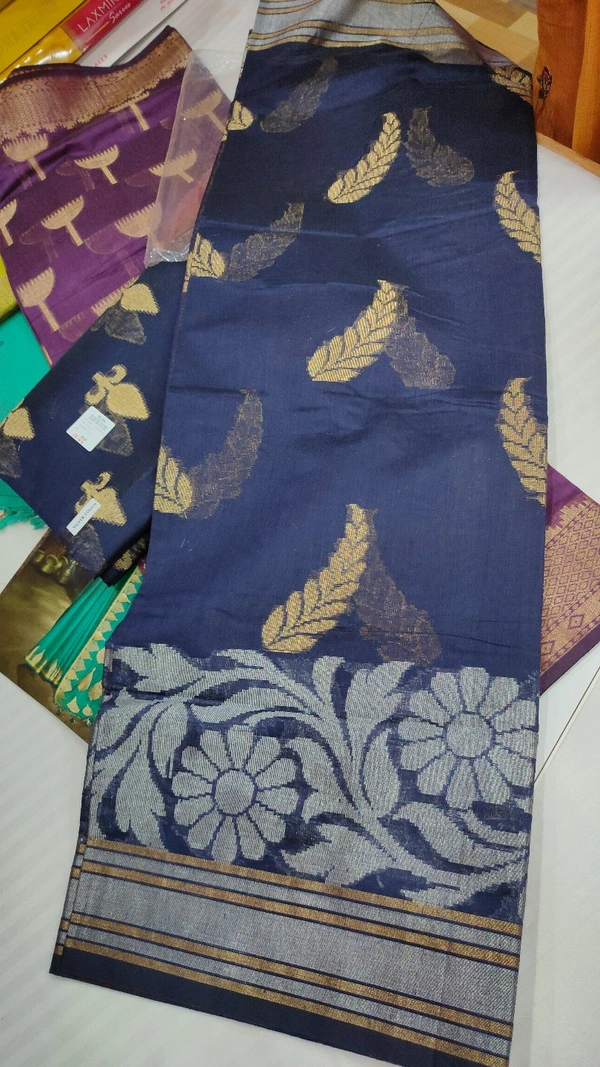 Chanderi cotton saree - Blue