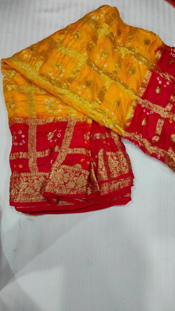 Ghat Chola saree - yellow_red