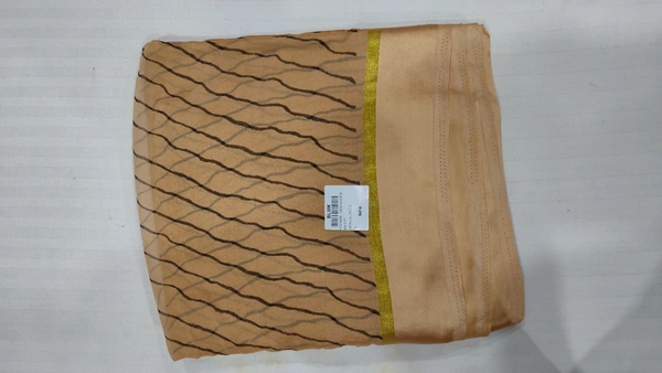 Lahriya Ciffon Saree - Chiku colour