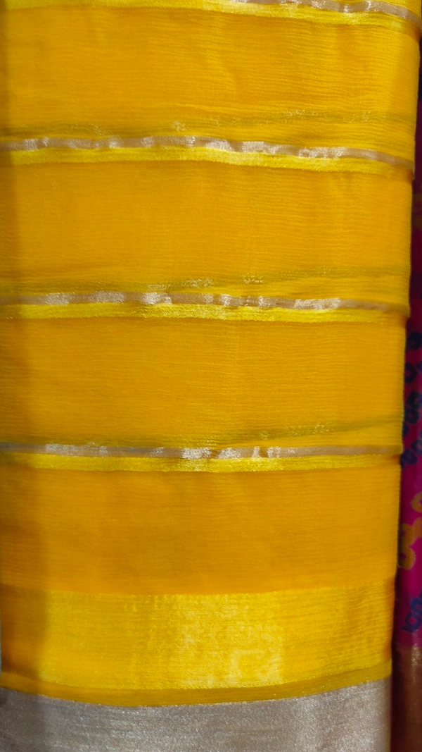 chiffon saree - yellow