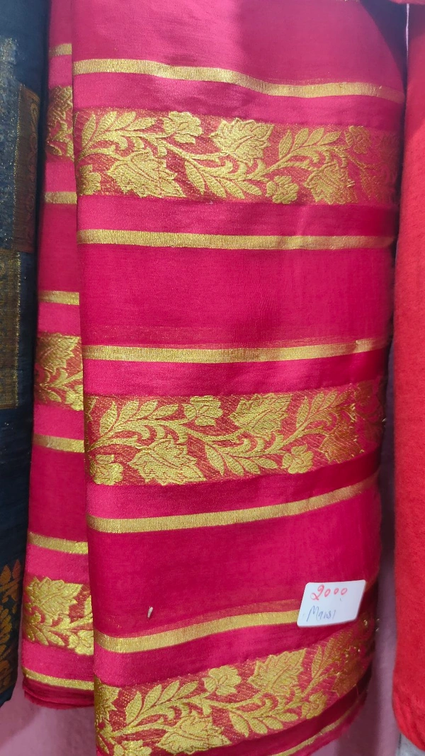 work chiffon saree - Ruby  read 