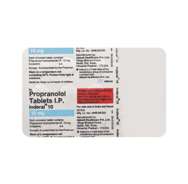 Inderal 10 Tablet  - Prescription Required