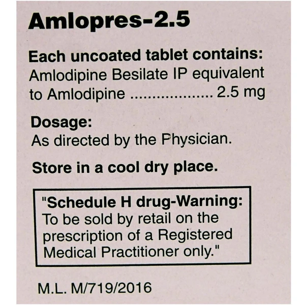 Amlopres 2.5 Tablet  - Prescription Required