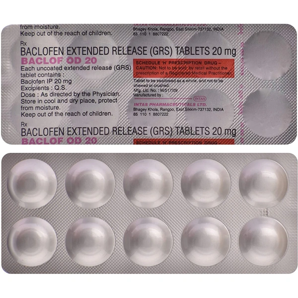 Baclof OD 20 Tablet  - Prescription Required