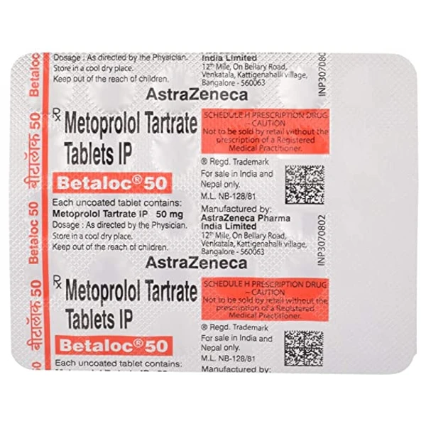 Betaloc 50mg Tablet  - Prescription  Required