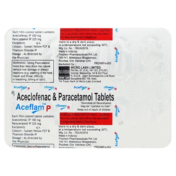 Aceflam P 100mg/325mg Tablet  - Prescription Required