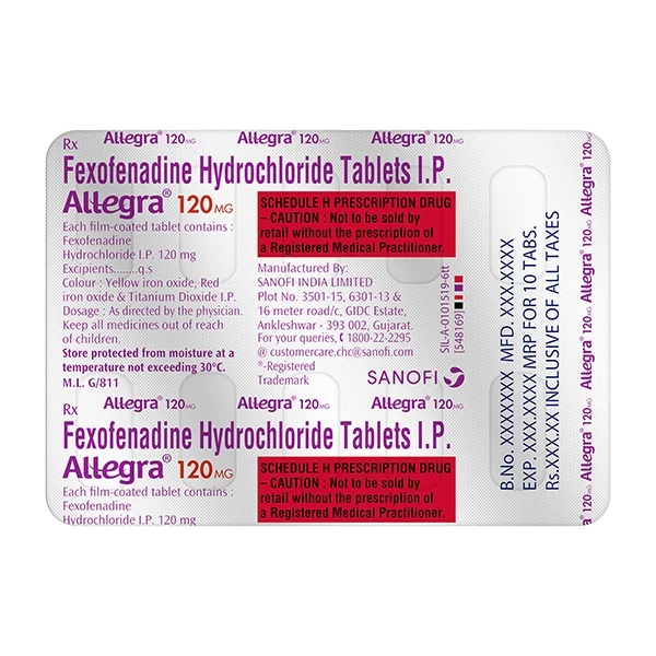 Allegra 120mg Tablet  - Prescription Required