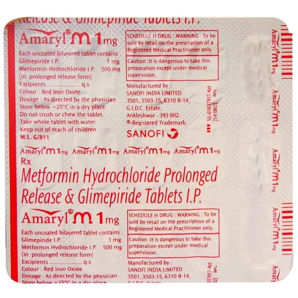 Amaryl M 1 mg Tablet PR - Prescription Required