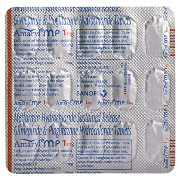 Amaryl MP 1mg Tablet  - Prescription Required
