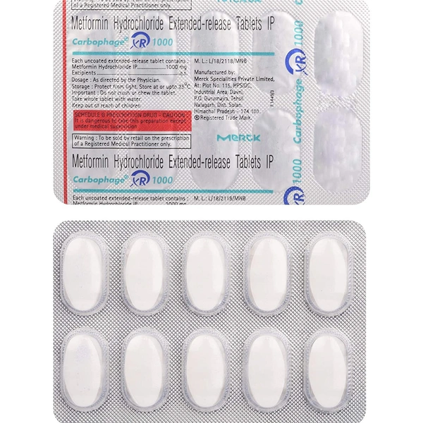 Carbophage XR 1000 Tablet  - Prescription Required