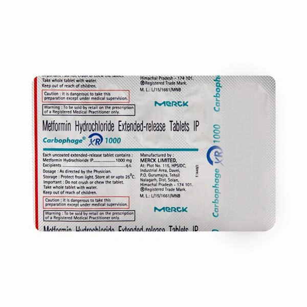 Carbophage XR 1000 Tablet  - Prescription Required