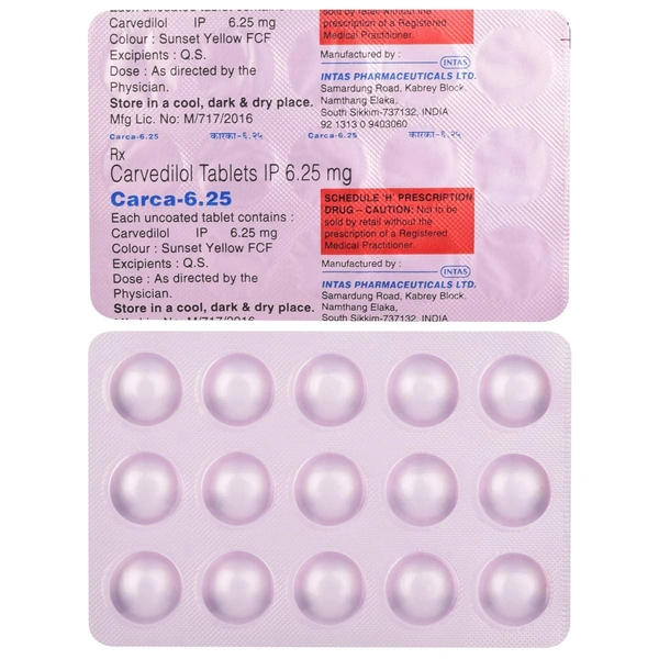 Carca 6.25 Tablet  - Prescription Required