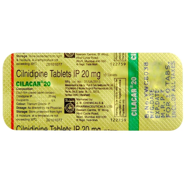 Cilacar 20 Tablet  - Prescription Required