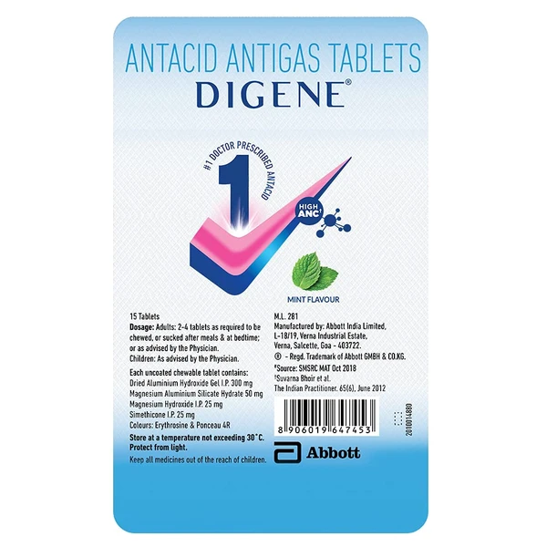 Digene Acidity & Gas Relief Tablet Mint