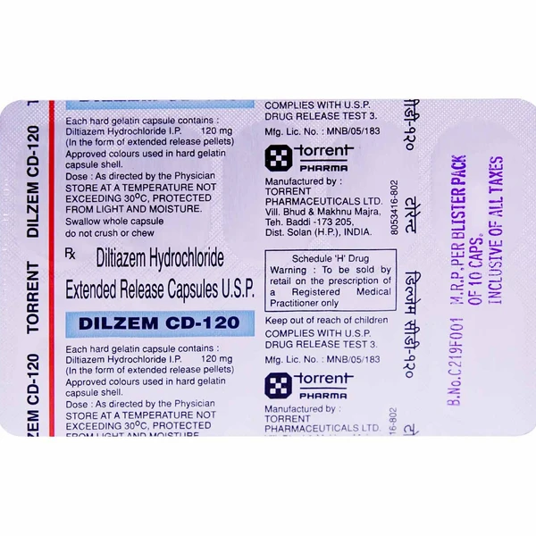 Dilzem CD 120 Capsule  - Prescription Required