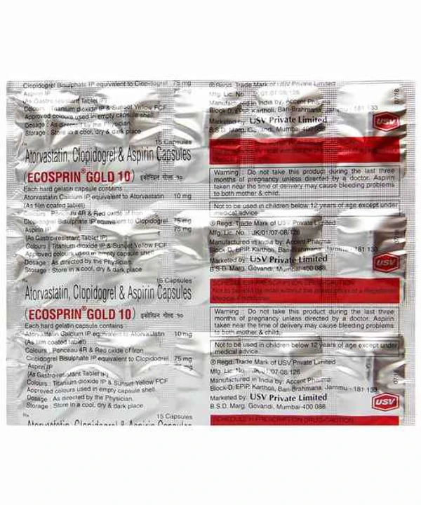 Ecosprin Gold 10 Capsule  - Prescription Required