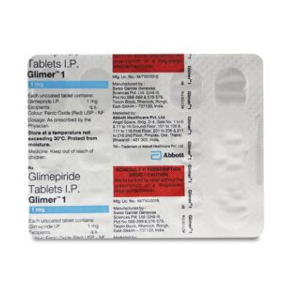 Glimer 1 Tablet  - Prescription Required