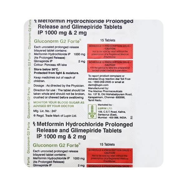 Gluconorm G2 Forte Tablet  - Prescription Required