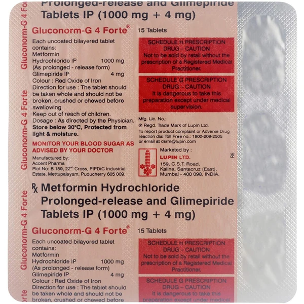 Gluconorm-G 4 Forte Tablet  - Prescription Required