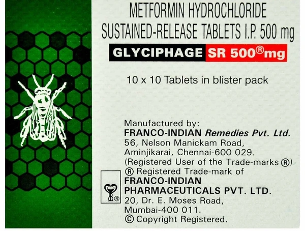 Glyciphage SR 500mg Tablet  - Prescription Required