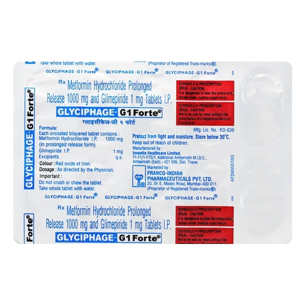 Glyciphage-G 1 Forte Tablet  - Prescription Required