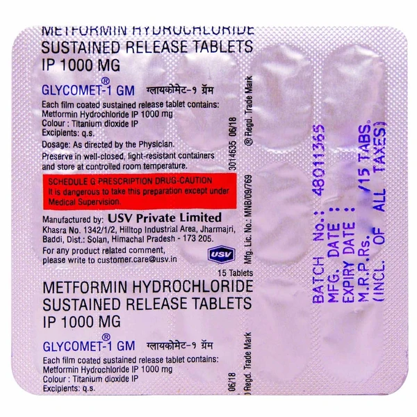 Glycomet 1gm Tablet  - Prescription Required