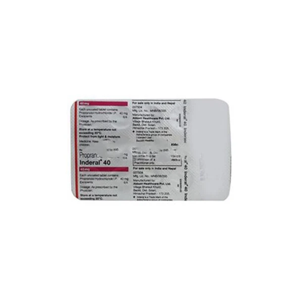 Inderal 40 Tablet  - Prescription Required