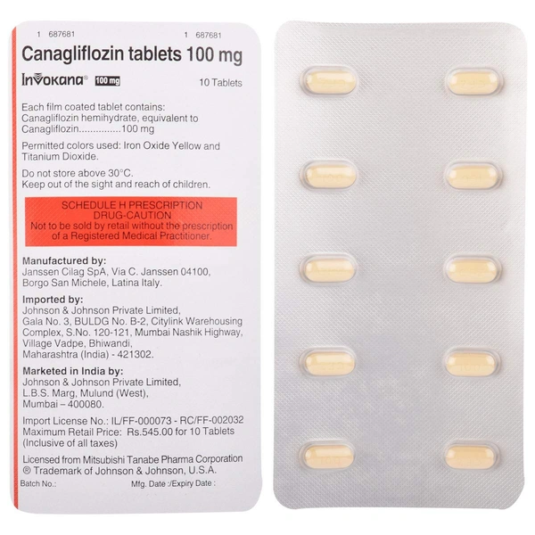 Invokana 100mg Tablet  - Prescription Required