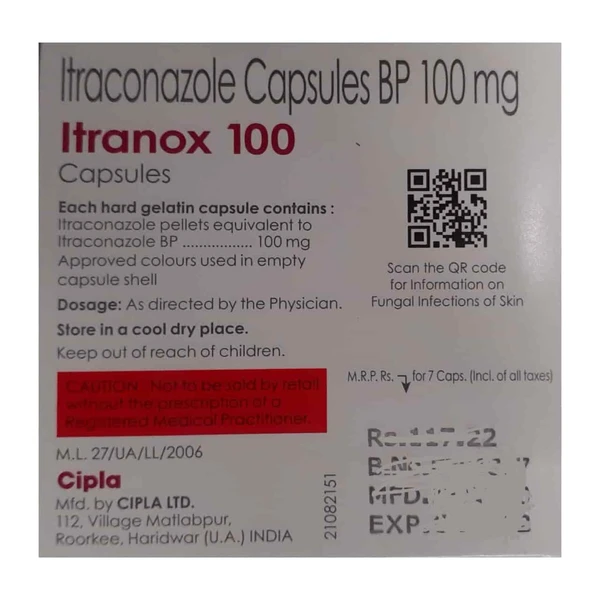 Itranox 100 Capsule  - Prescription Required