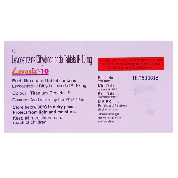 Levosiz 10 Tablet  - Prescription Required