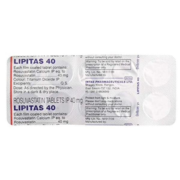 Lipitas 40mg Tablet  - Prescription Required