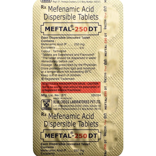 Meftal 250mg Tablet  - Prescription Required